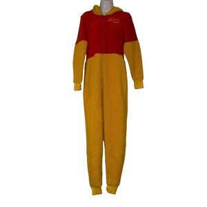 Disney Winnie the Pooh Pajamas Womens S M Faux Sherpa PJs Unionsuit Costume